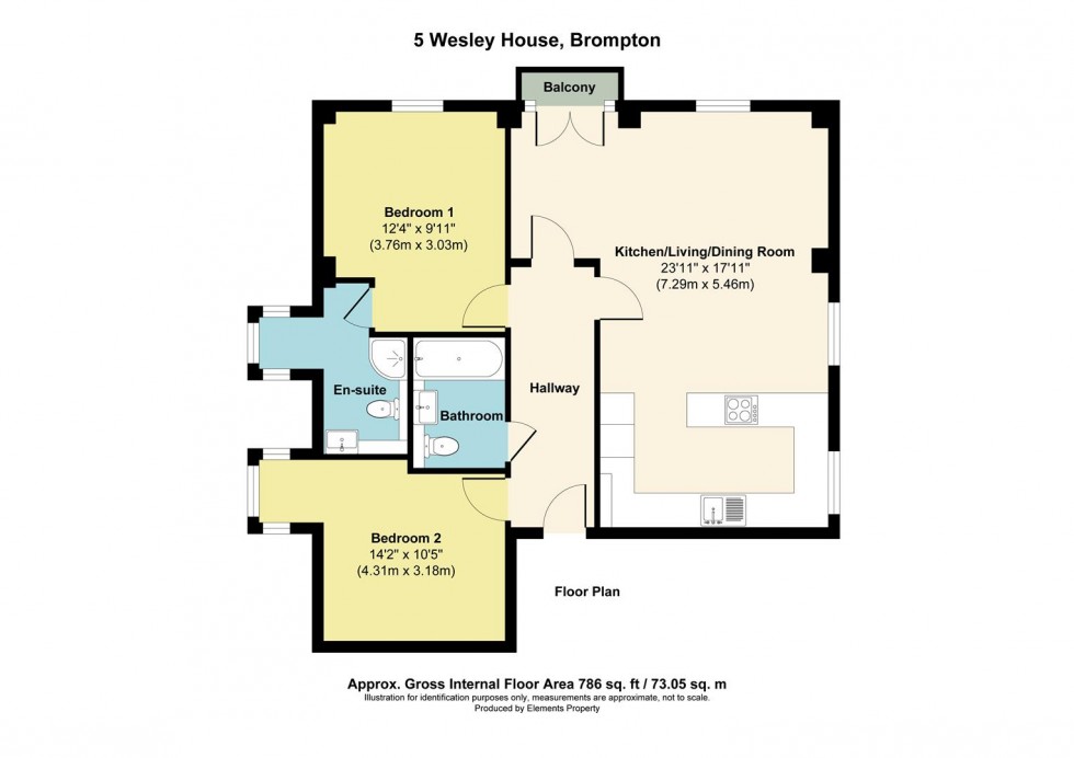 Floorplan for Wesley House, 27 Manor Street, Brompton