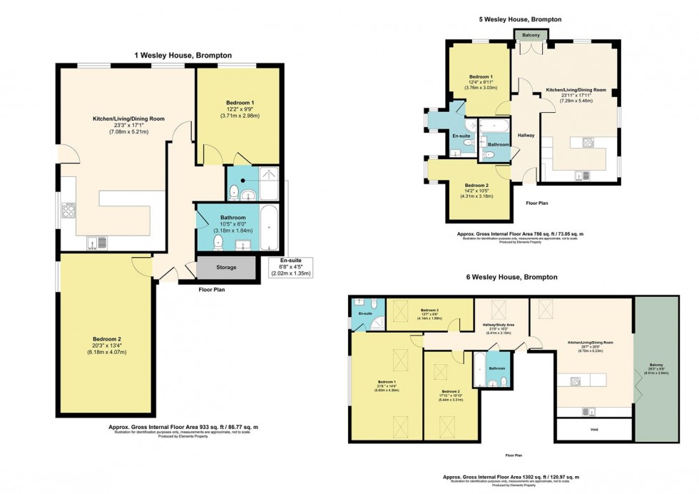 Floorplan for Wesley House, 27 Manor Street, Brompton