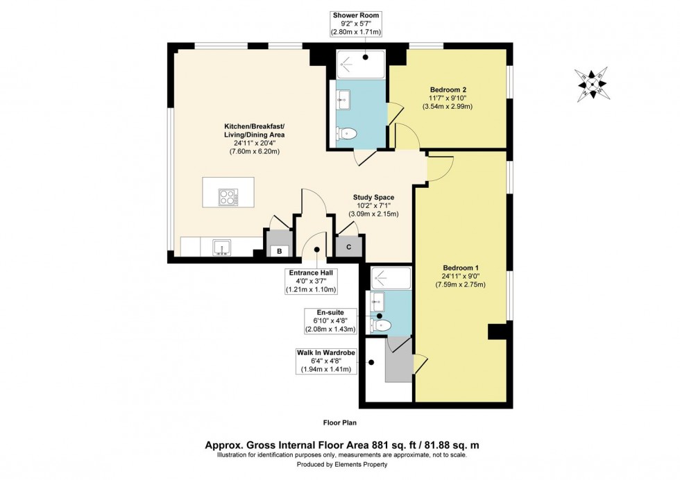 Floorplan for Camm House, Spindle Close, Hawkinge