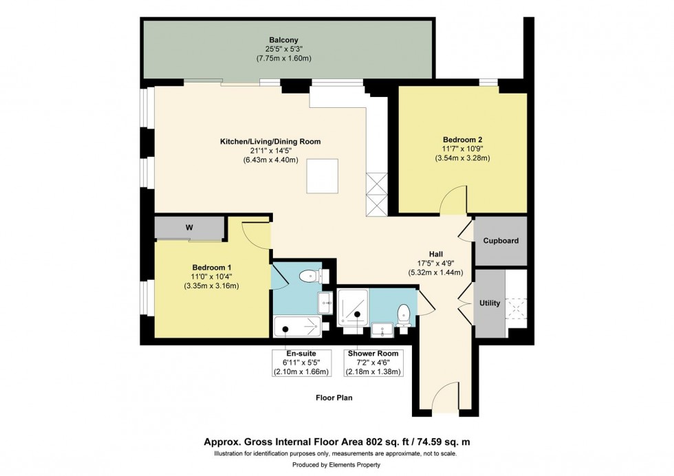 Floorplan for Duke Of Wellington Avenue, London