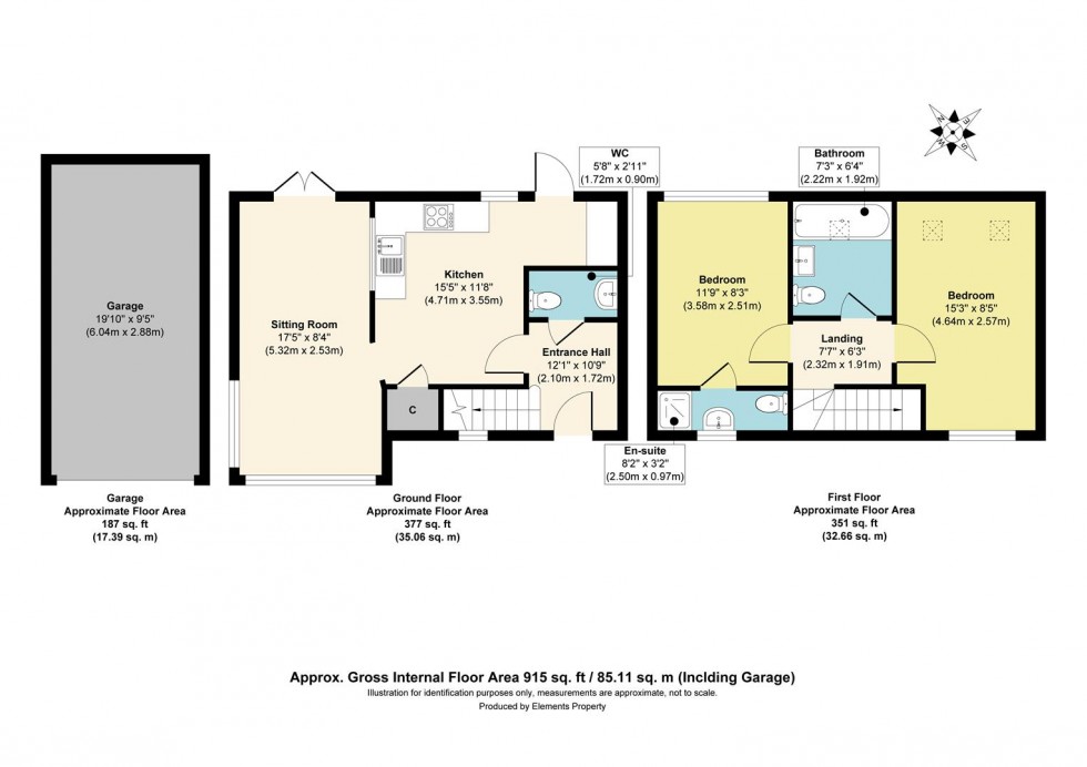 Floorplan for Teddington Drive, Leybourne, West Malling